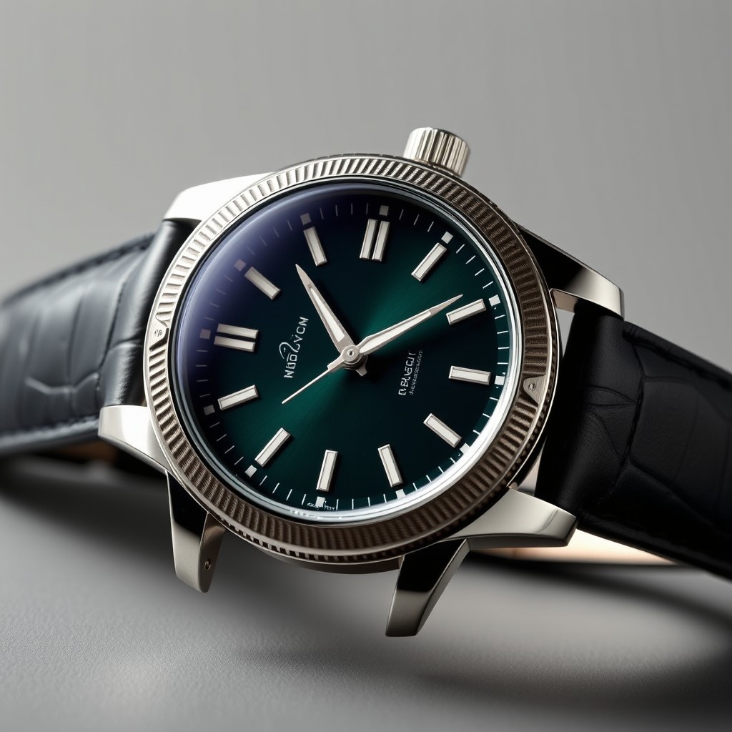 Design of a watch featuring a flat, sunken crystal that creates a modern and sleek look
