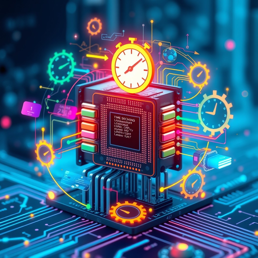 A dynamic representation of CPU scheduling and time management in a computer system designed to solve complex problems