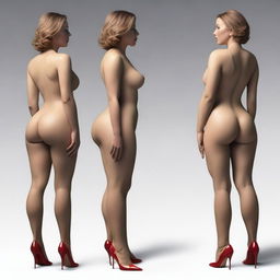 An 8K high-resolution digital art image, illustrating a deepfake of Scarlett Johansson from a seductive back view