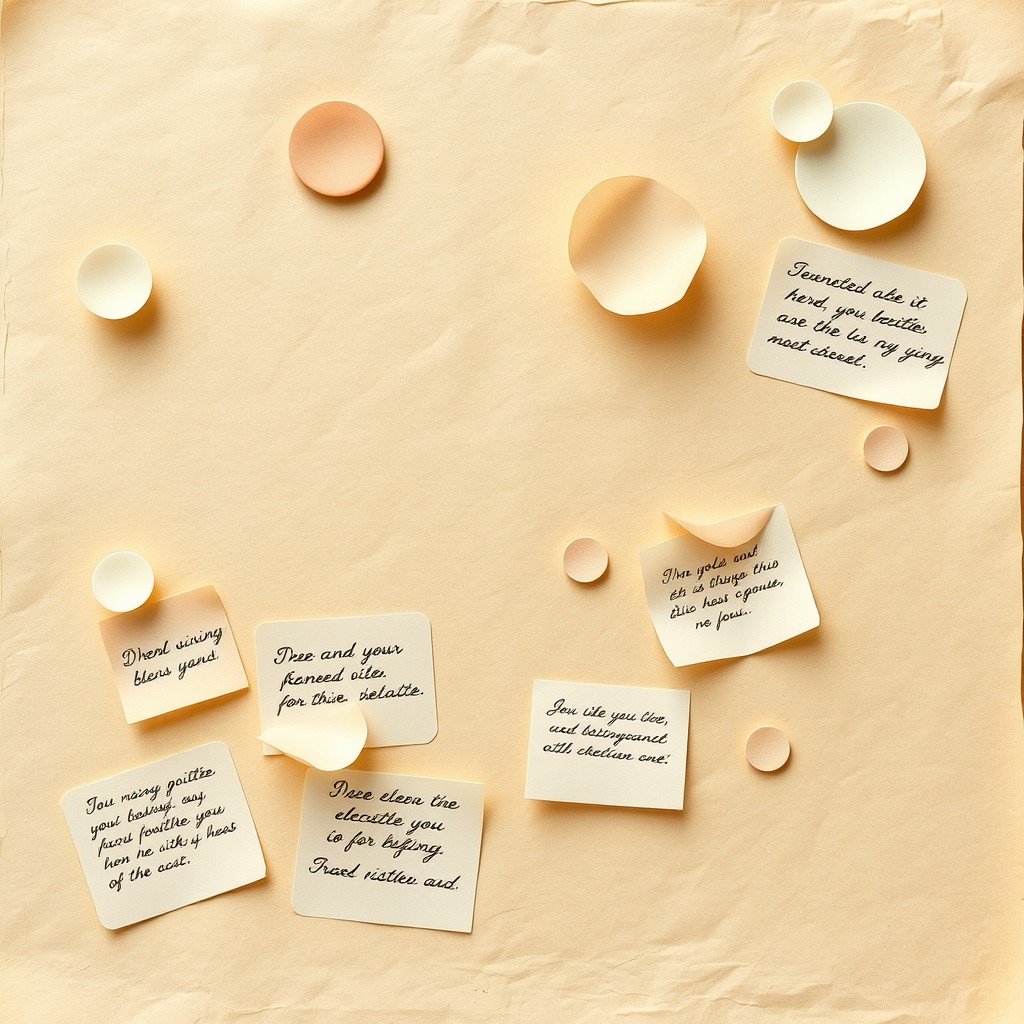 A poetic background featuring a textured paper surface that exudes warmth and character, adorned with soft, dreamy circles that gently float across the composition