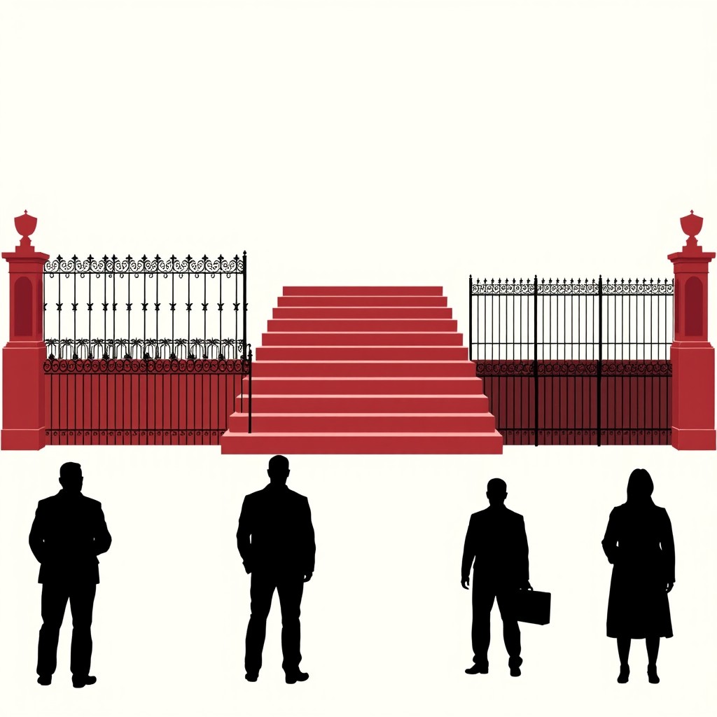 An abstract representation of class divide illustrated through visual metaphors
