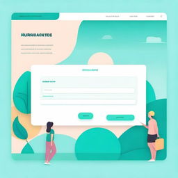 A login page incorporating a modern, stylish illustration set against a teal background.