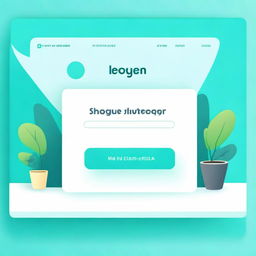 A login page incorporating a modern, stylish illustration set against a teal background.