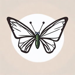 Generate an image of a logo featuring a line-drawn butterfly.