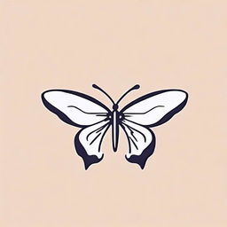 Generate an image of a logo featuring a line-drawn butterfly.