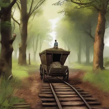 In the novel, the protagonist walked along the old cart track in search of a hidden treasure.