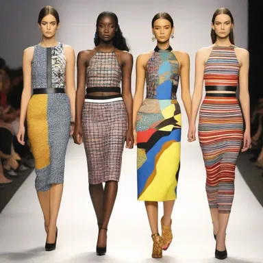 The fashion show featured bold and clashing patterns that caught everyone's attention.