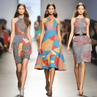 The fashion show featured bold and clashing patterns that caught everyone's attention.