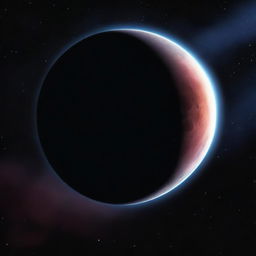 This is a high-quality digital art image, portraying a mysterious and dark planet