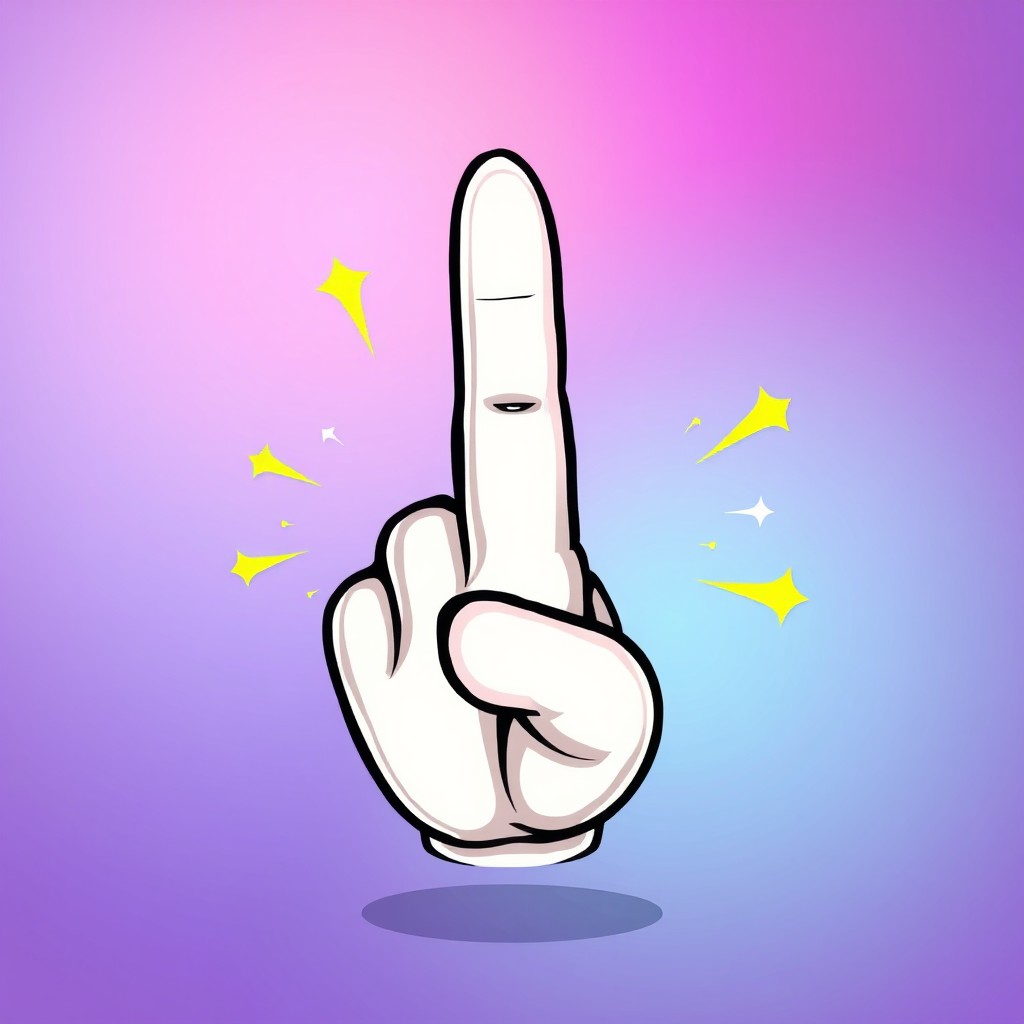 A lively and eye-catching illustration of a finger emoji representing a 'clock it' gesture