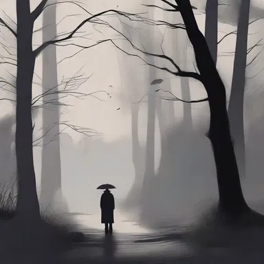 The artist used shading and blear the background to create a mysterious atmosphere.