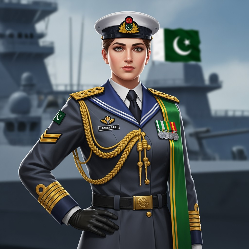 A sleek and modern military character embodying stealth and sophistication