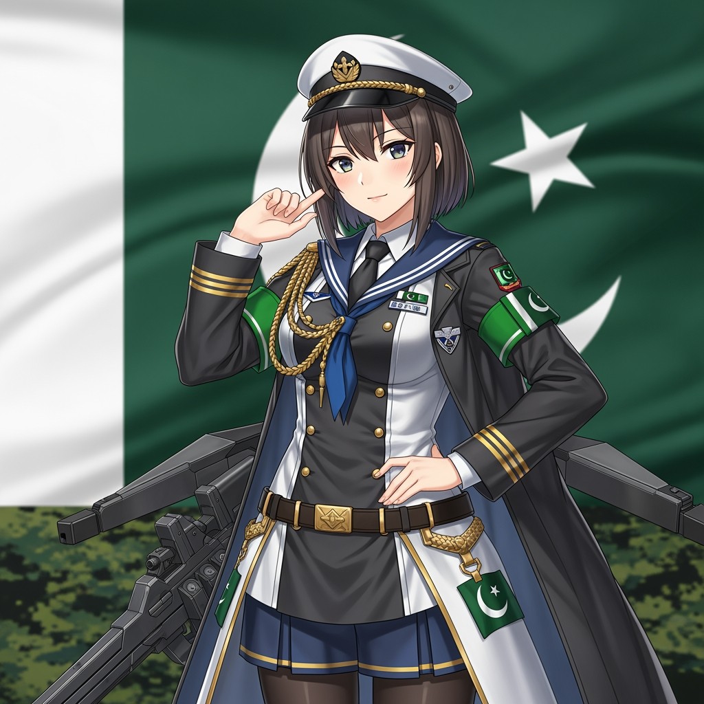 A character from the Azur Lane series, featuring a perfect balance of stealthy, modern military aesthetics and cultural elements