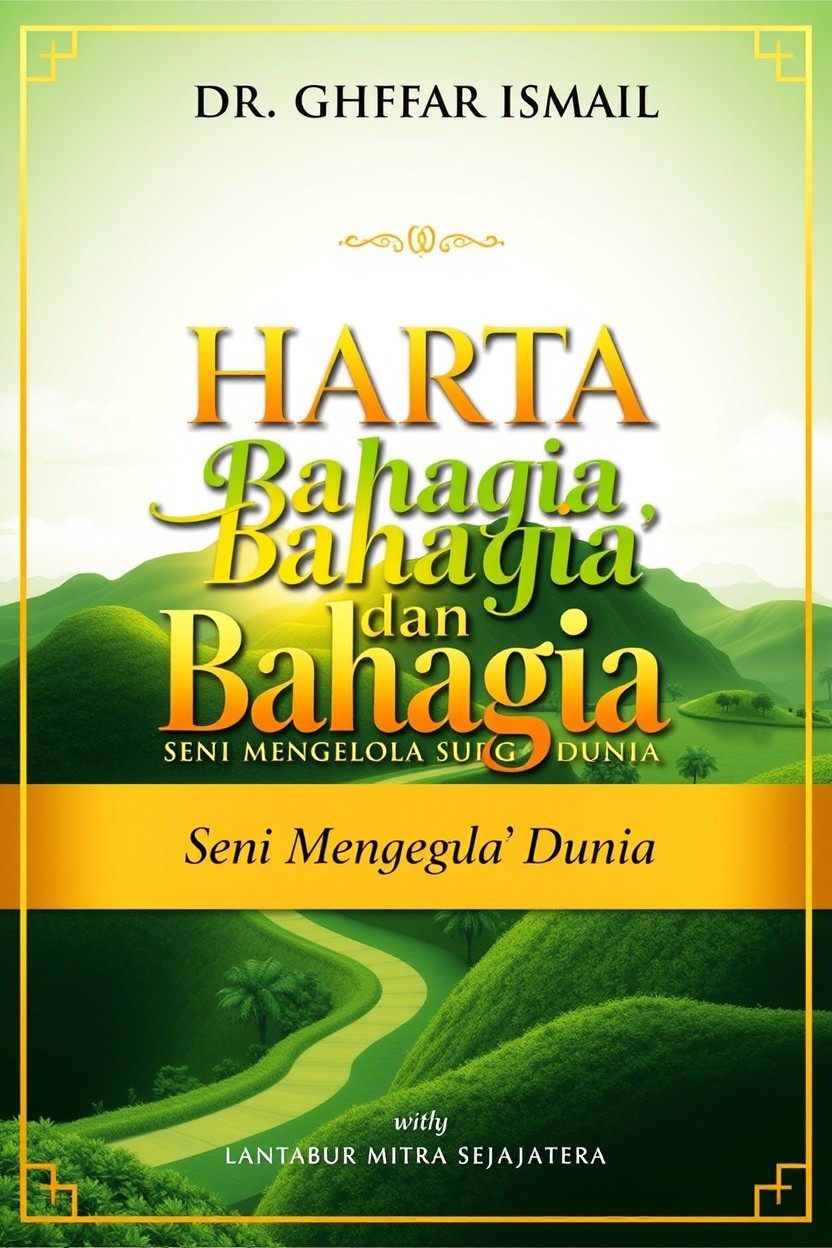 A book cover design for 'Harta dan Bahagia: Seni Mengelola Surga Dunia' by Dr