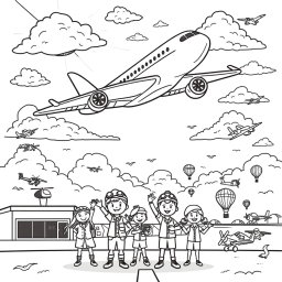 A fun and engaging coloring page designed for a homeschool project themed around Aviation Day