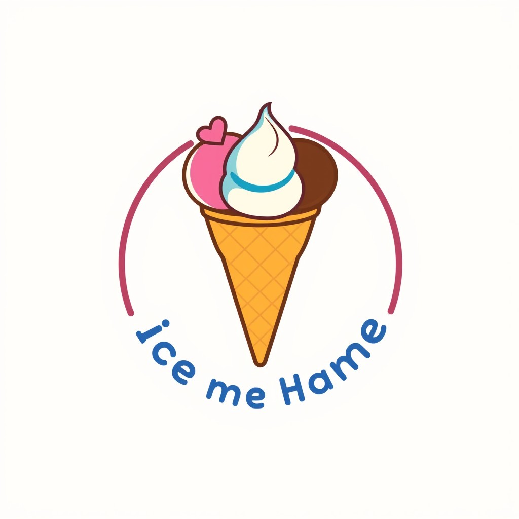 A modern and stylish logo design featuring a simplified ice cream cone