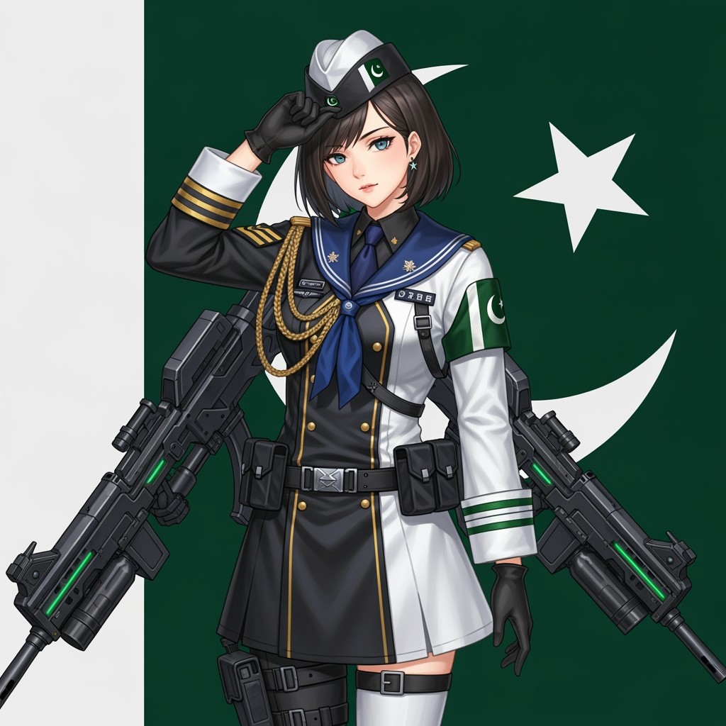 A character inspired by the Azur Lane series, embodying a perfect blend of stealthy modern military aesthetics and cultural elements
