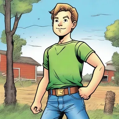 In the comic book series, the farm boy discovers his hidden superpowers and becomes a hero.