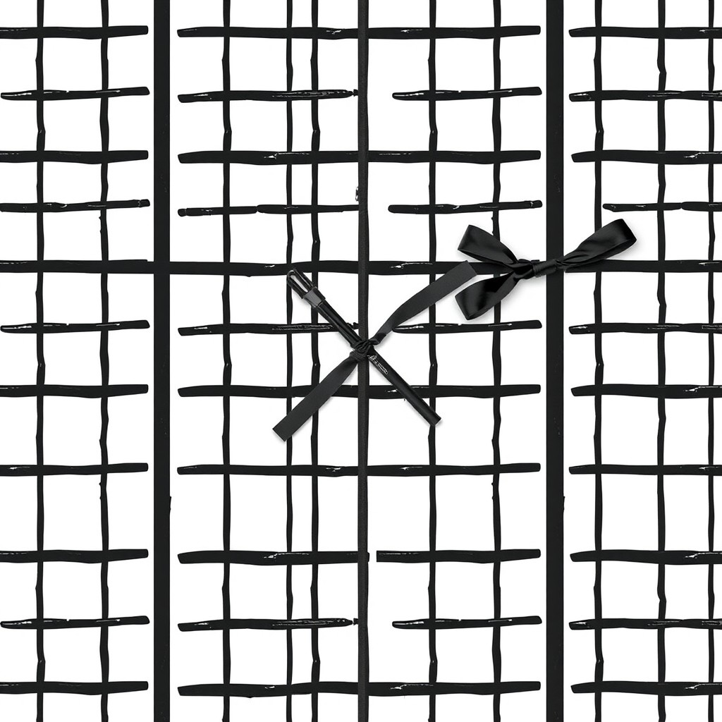 A stylish wrapping paper design featuring a pattern of jail bars