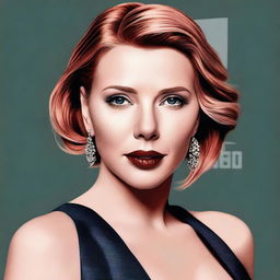 This is a high-quality, realistic digital art piece featuring Scarlett Johansson