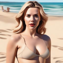 A high-quality, realistic digital art piece featuring Scarlett Johansson