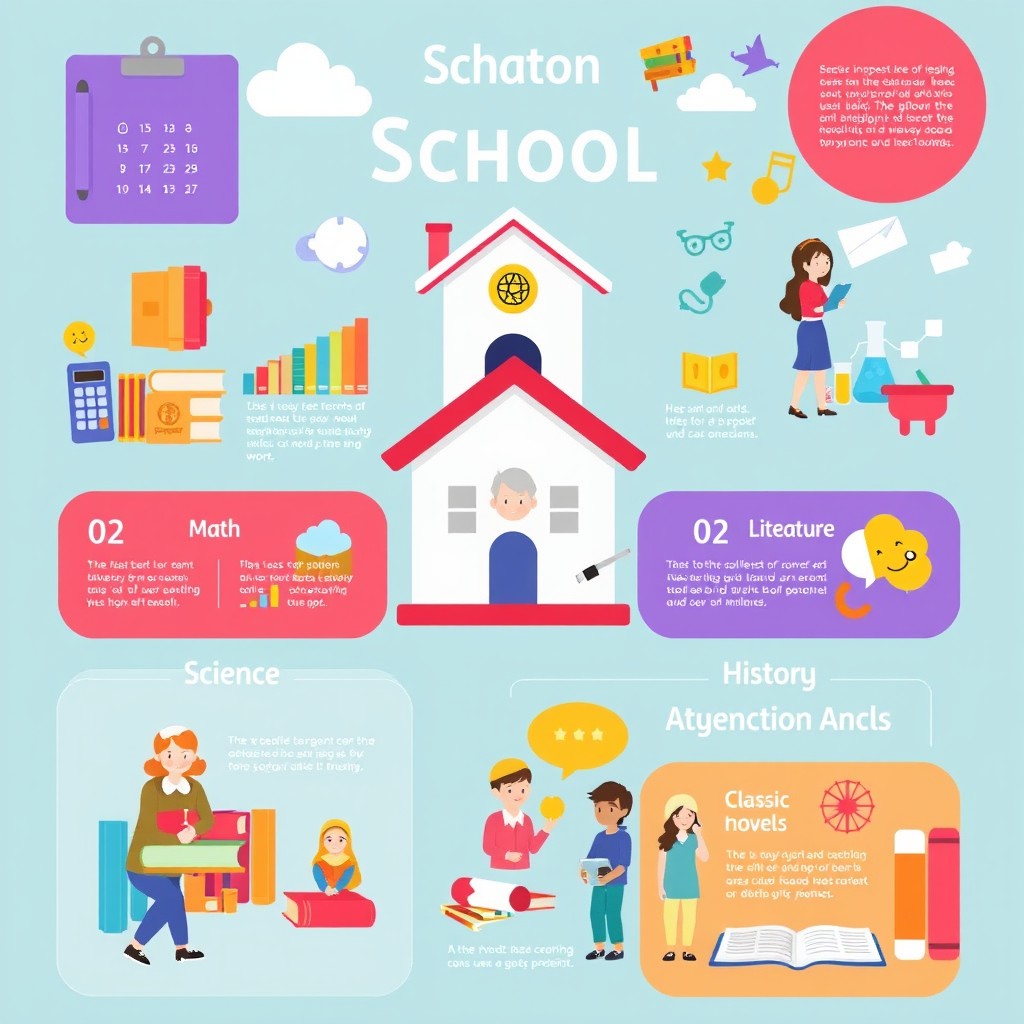 A vibrant and engaging school infographic that visually presents educational information
