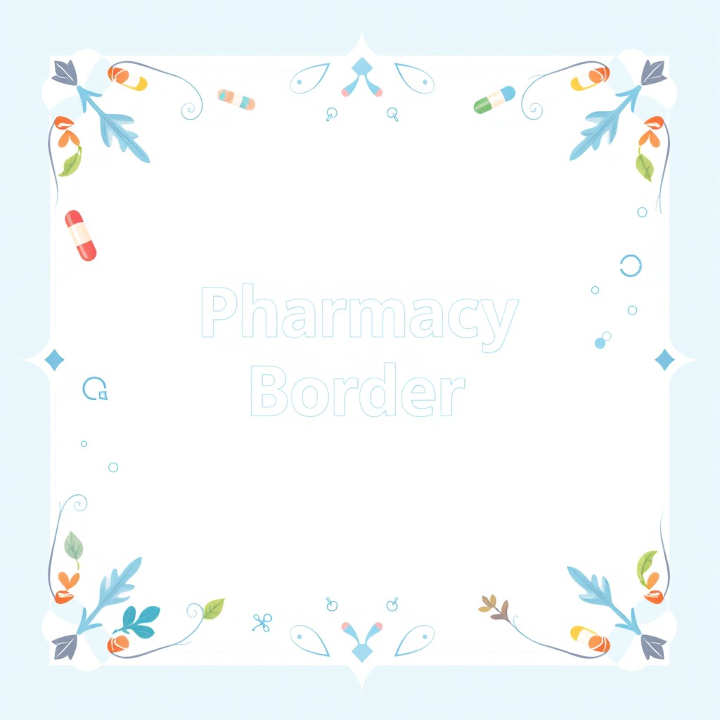 A creative and professional pharmacy border design suitable for an academic assignment