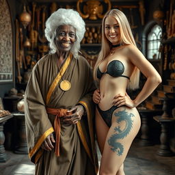 In a medieval room adorned with an array of relics, a 110-year-old African woman, undernourished and short, beams with a radiant smile while wearing a white 18th-century colonial judge's wig