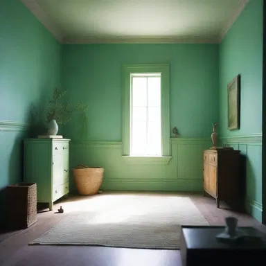 The film used a color palette with undertones of blue and green to create a calm and serene atmosphere.