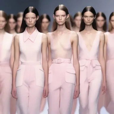 The fashion designer used an undertone of pastel pink for the Spring collection, giving it a soft and delicate look.