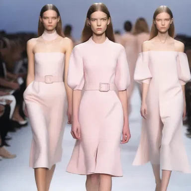 The fashion designer used an undertone of pastel pink for the Spring collection, giving it a soft and delicate look.