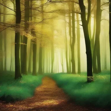 The enchanted forest in the book had an undertone of mystical shades, like shimmering gold and iridescent green.
