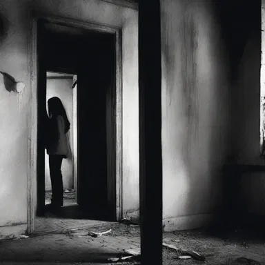 In the dark, eerie house, the killer spoke to his victim with a sinister undertone, sending shivers down her spine.
