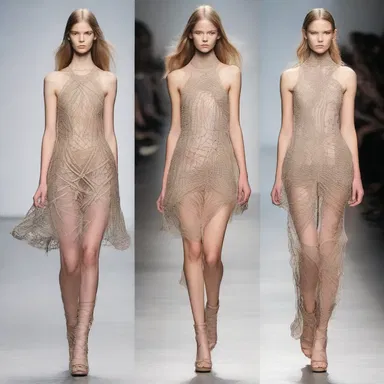 The fashion designer drew inspiration from nature and created a collection with intricate rootstalk patterns.