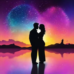 An exquisite digital art piece named 'Love: Reality or Mirage'