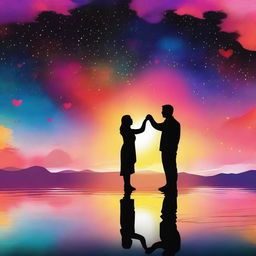 An exquisite digital art piece named 'Love: Reality or Mirage'