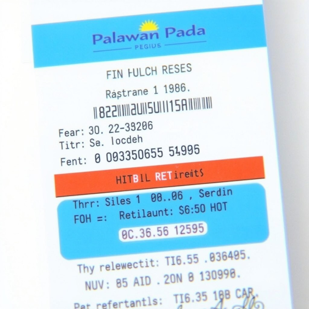 A Palawan Padala receipt displayed prominently, showcasing detailed elements such as a clear logo, transaction number, sender and recipient names, the date of transaction, amount sent, and a unique reference code