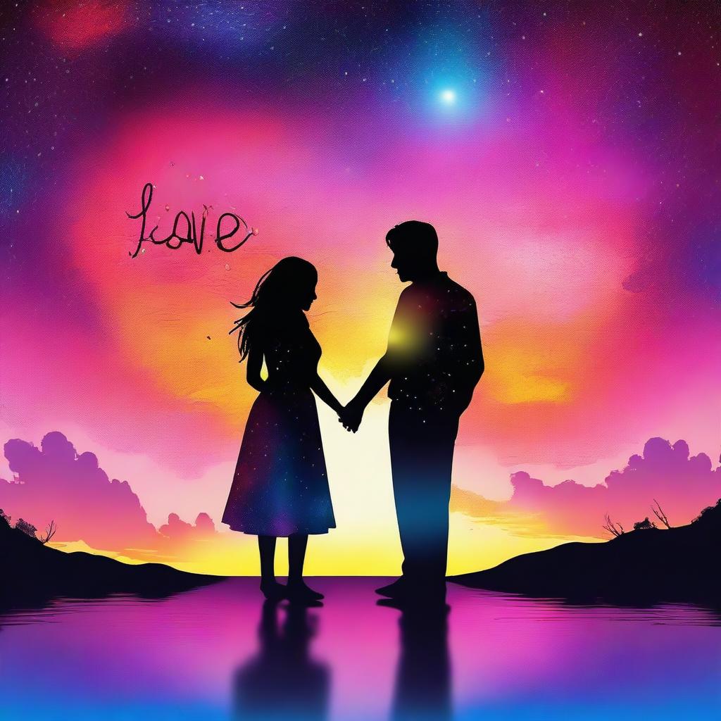 A top-notch digital art piece titled 'Love: Reality or Mirage'