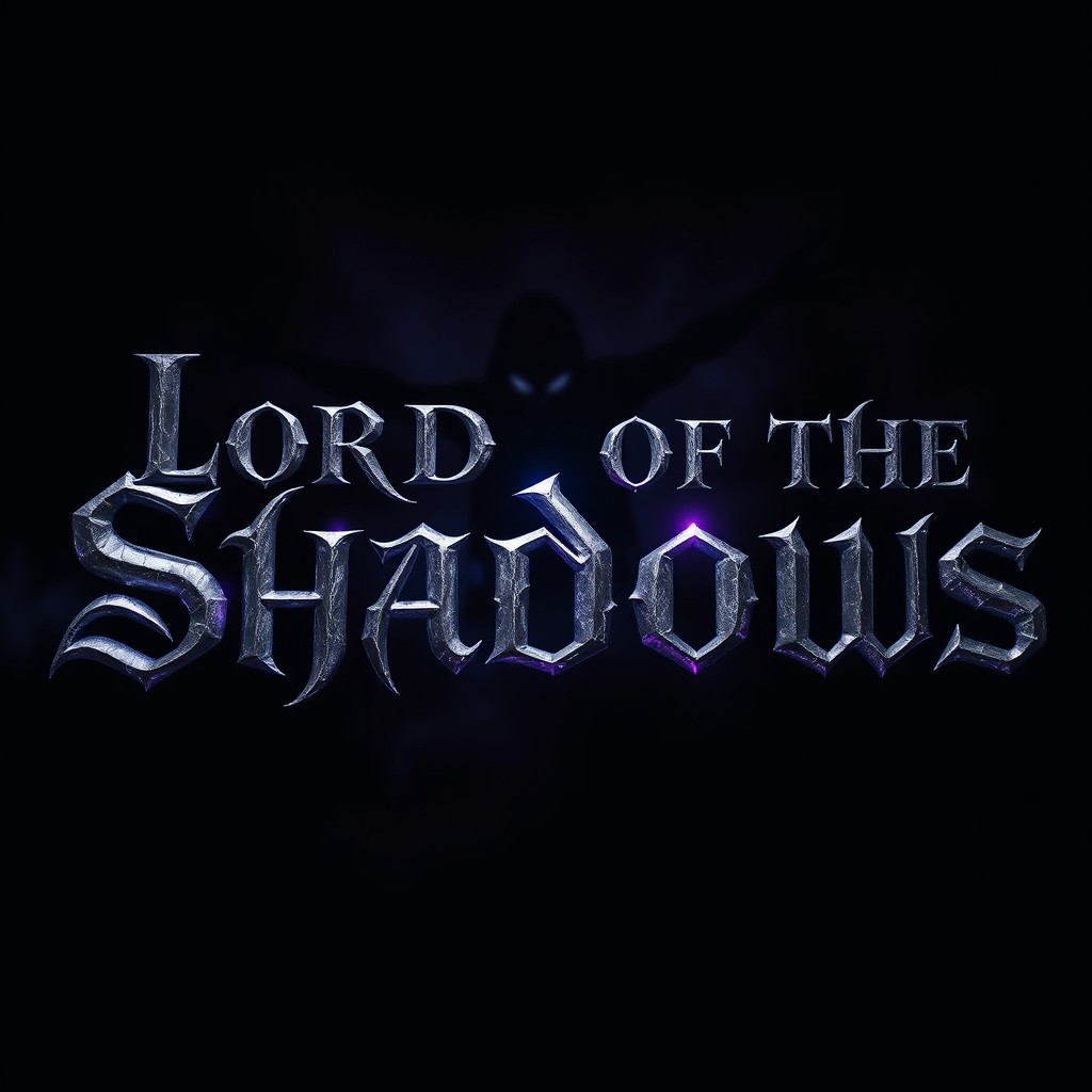A visually captivating dark image featuring the words 'Lord Of The Shadows' in a dramatic and stylized font
