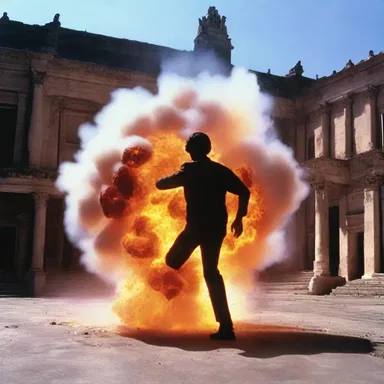 During the climax of the action movie, the protagonist set off a squib to simulate an explosion.
