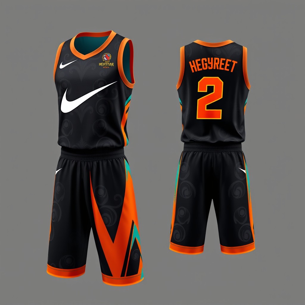 A bold and aggressive modern basketball uniform design
