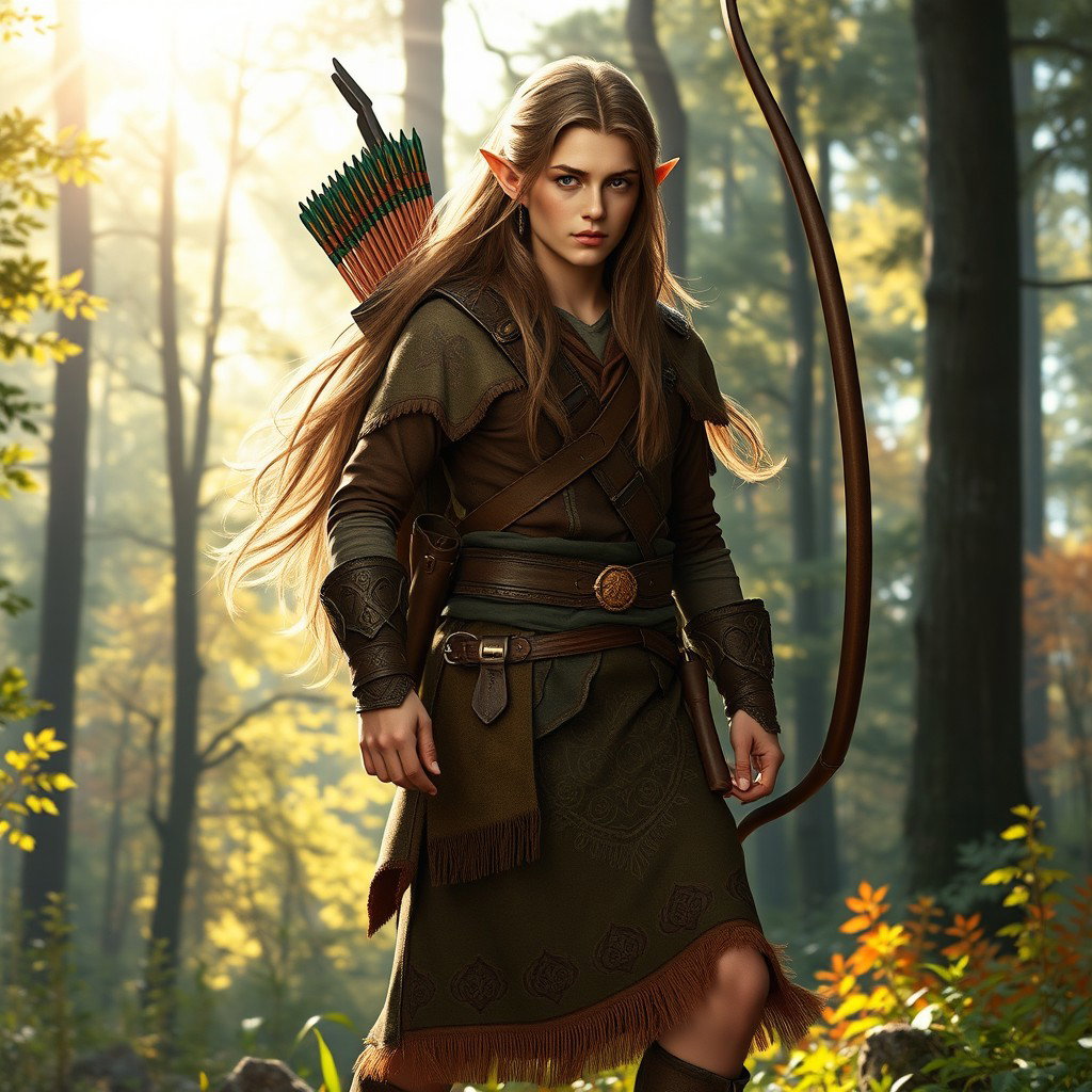 Enchanted Elf Ranger in a Stunning Kilt