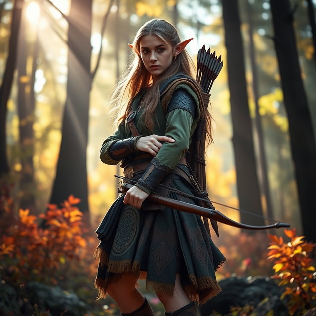 Enchanting Elf Ranger in Elegant Kilt