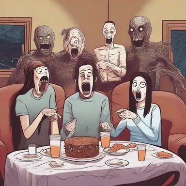 The group of friends watched a shared horror movie marathon on Halloween.