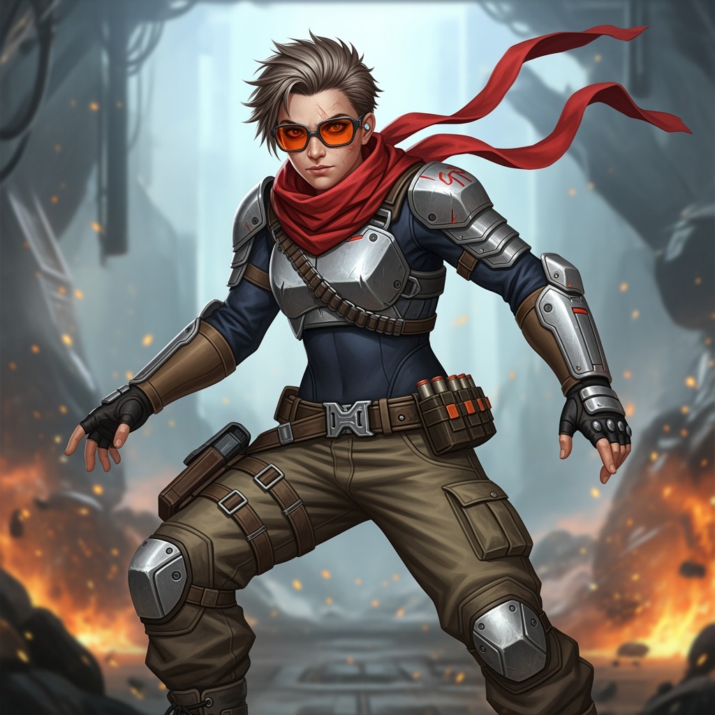 A gender-bent version of the protagonist from the iconic game series Intrusion 2, portrayed as an empowered female character