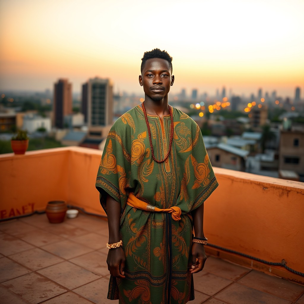 A single African character standing in a minimalist setting that symbolizes Africa’s economic revival