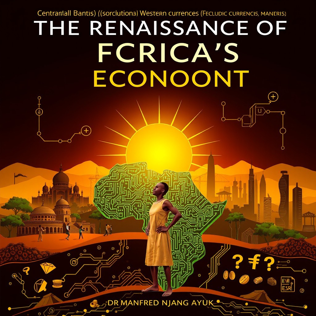 A visually powerful and conceptually rich book review cover image for “The Renaissance of Africa’s Economy” by Dr
