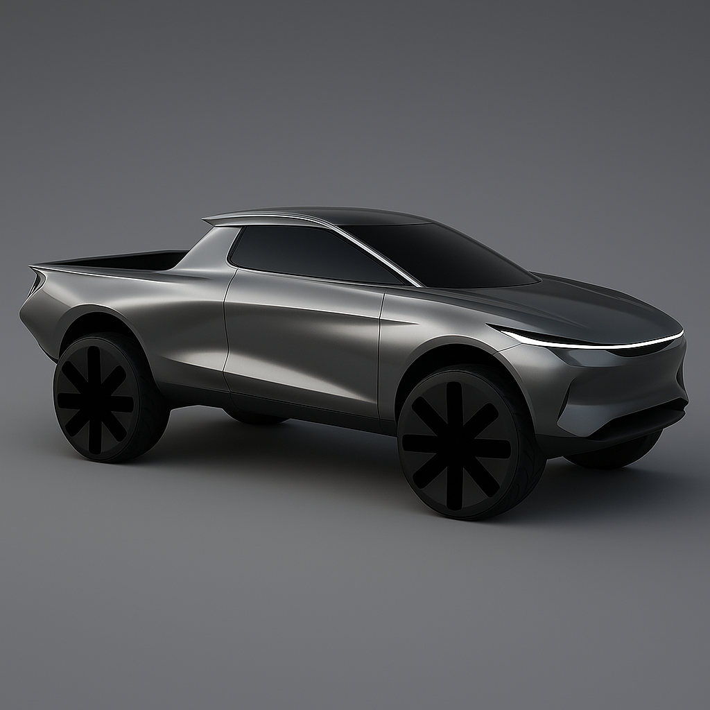 Make a  range rover pickup 4x4 conceptcar from my design,keep the same design lines.