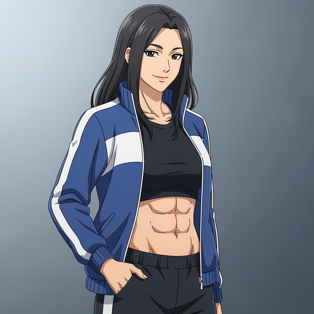 A female anime character embodies beauty and kindness, showcasing strength and determination