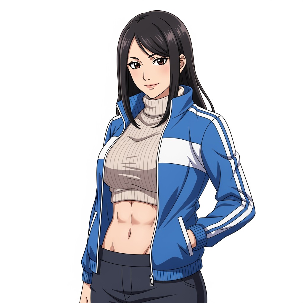 A female anime character embodies beauty and kindness, showcasing strength and determination